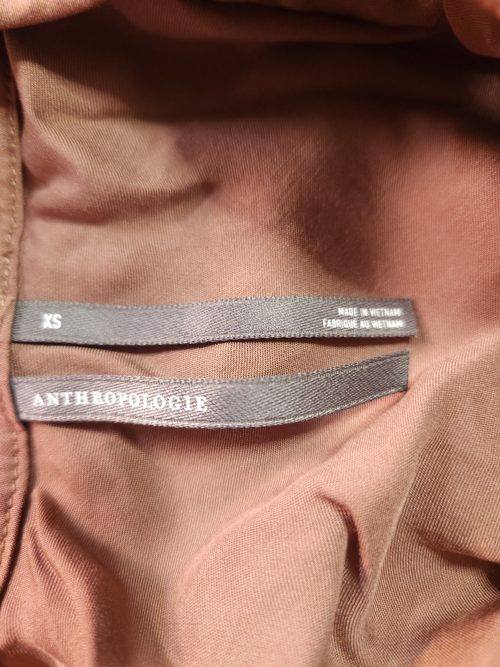 Anthropologie Chocolate Brown Satin Asymmetrical Tie Back Viscose Skirt XS - Picture 16 of 16